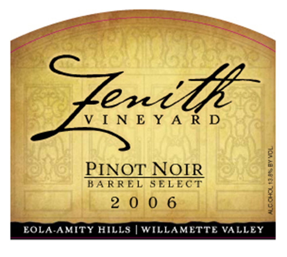 Zenith Vineyard Barrel Select Pinot Noir